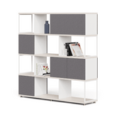 Dual-C Office Wooden Double Sided Partition Open Shelf Bookcase